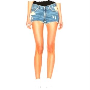 Women's Rag and Bone distressed denim raw hem jean shorts